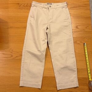 Everlane The Straight Leg Crop High Rise Pants In Light tan Size 12